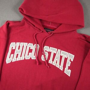 Vintage Jansport Chico State Hoodie Men XL Red Pullover Sweatshirt Football NCAA